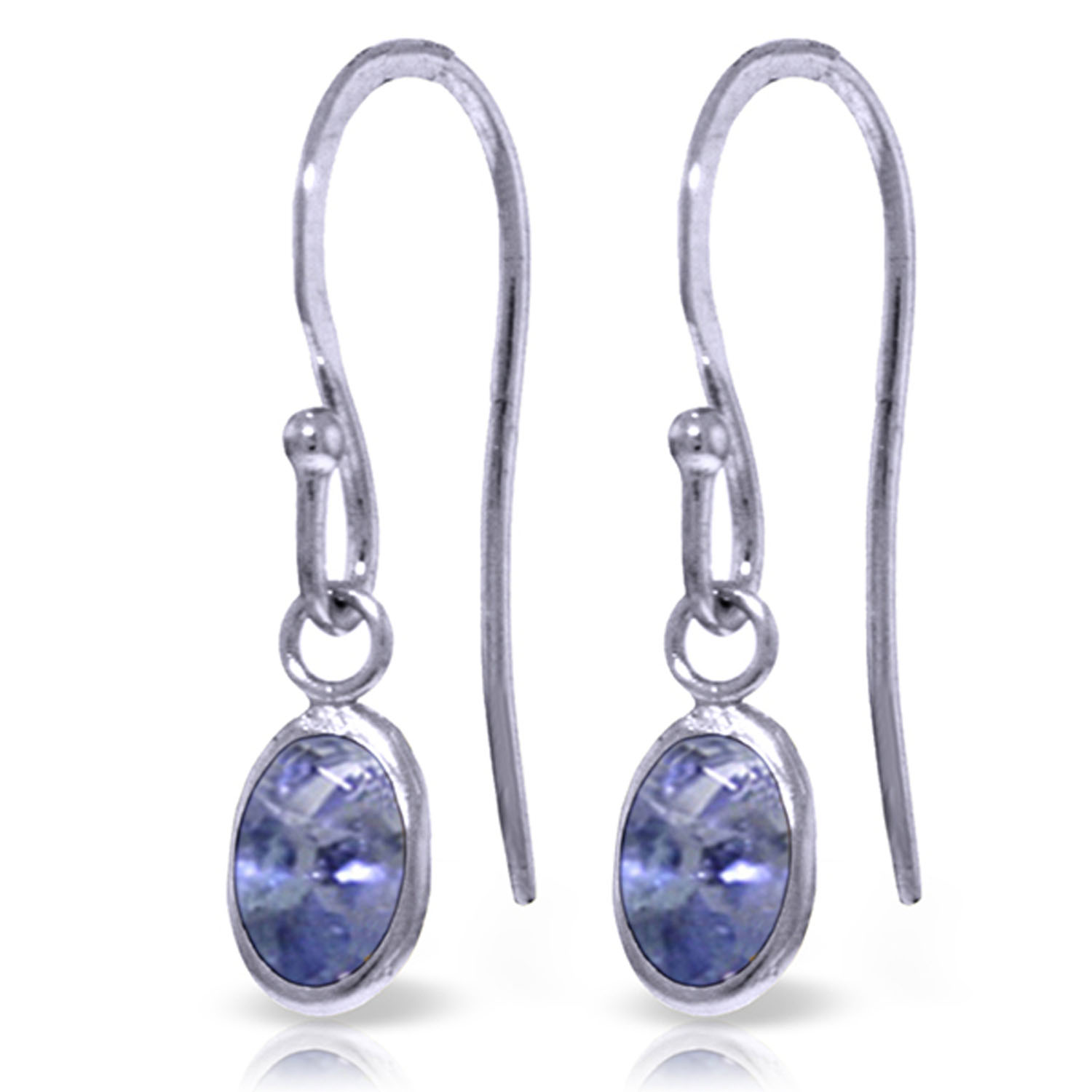 1 Carat 14K Solid White Gold Fish Hook Earrings Tanzanite eBay