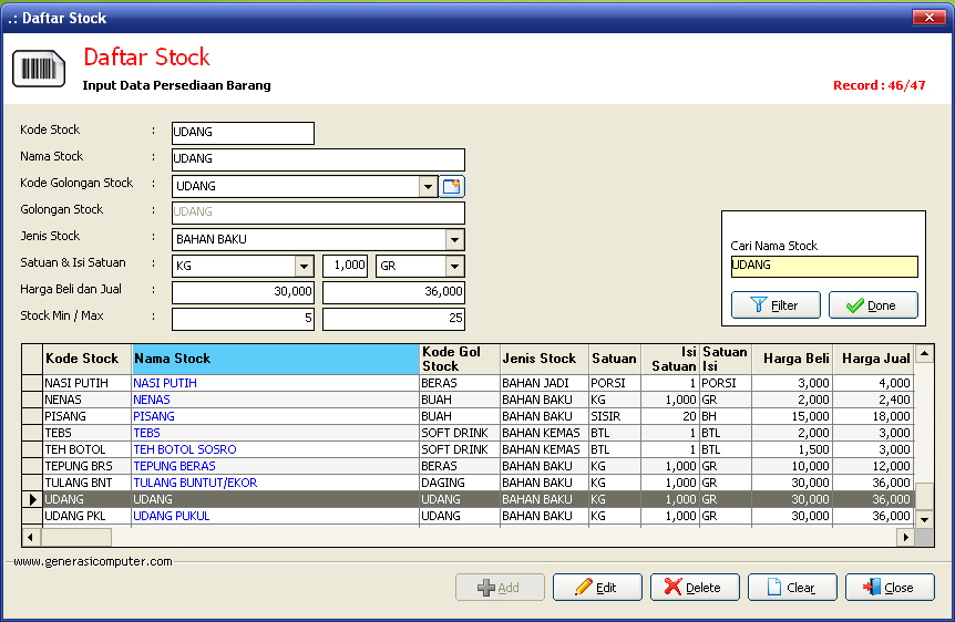 Detail Program Aplikasi Kasir Dan Restoran Rumah Coding dan Kursus Online Visual Basic Jasa