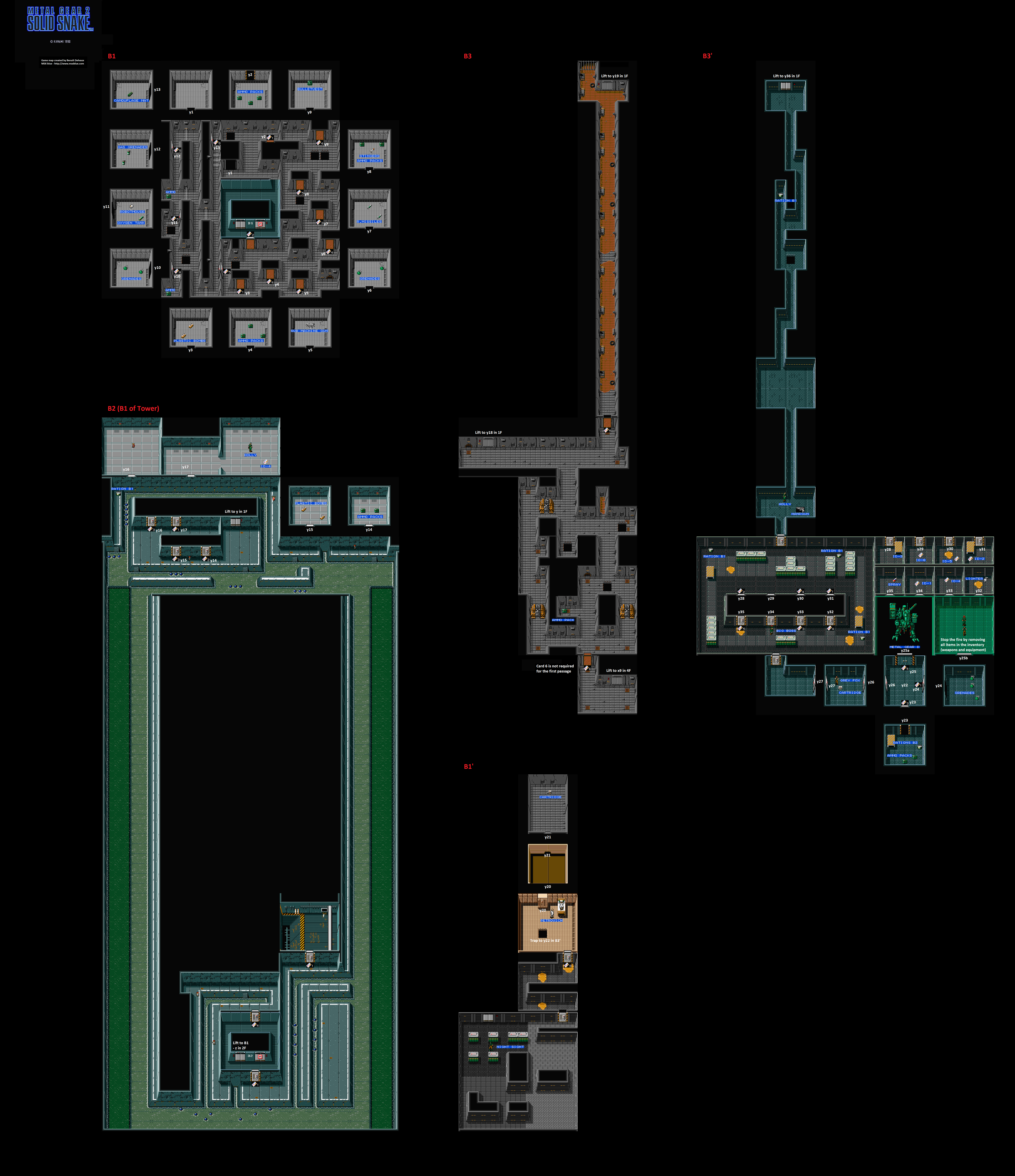 Metal Gear 2 Solid Snake (1990, MSX2, Konami) Cheats, Pokes, Tips