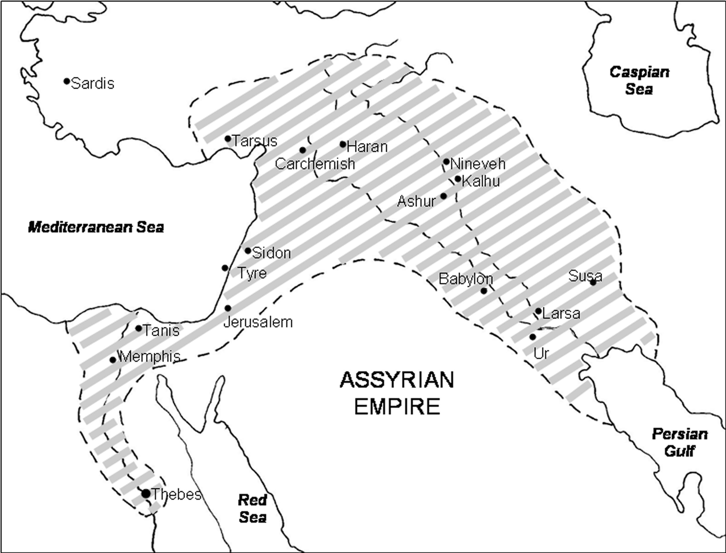 Assyrian Empire Outline Map
