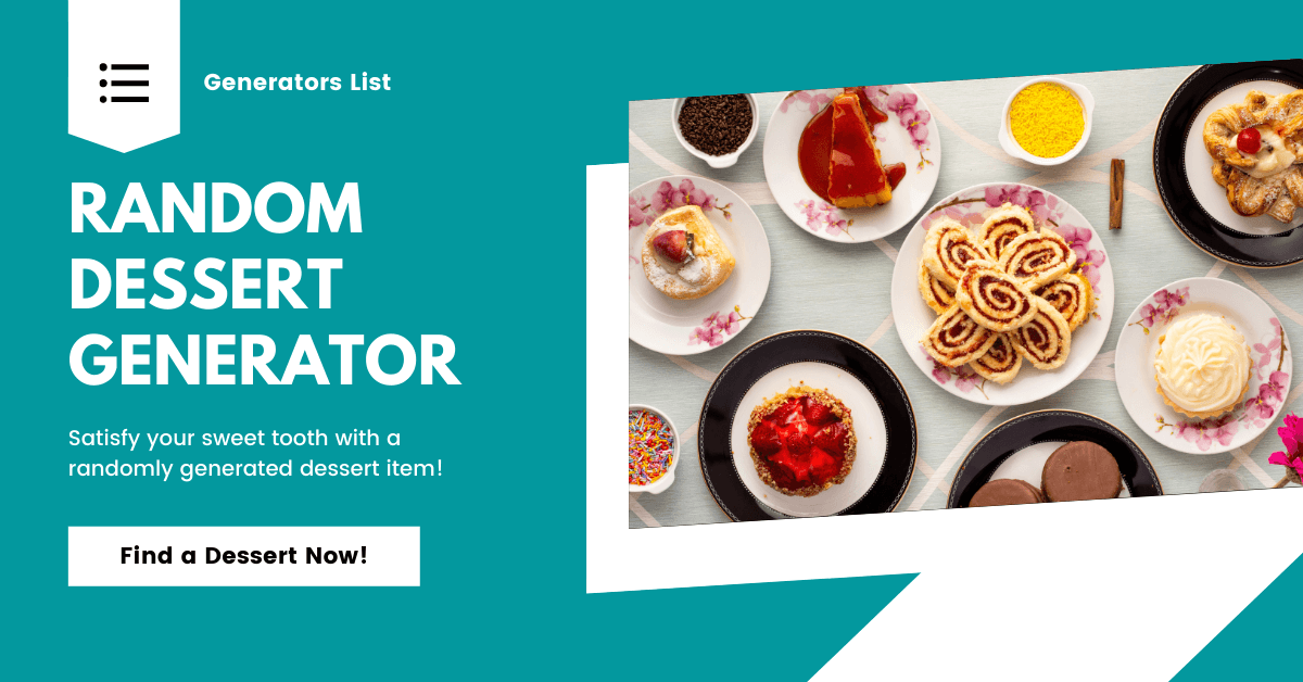 Random Desserts Generator Generators List