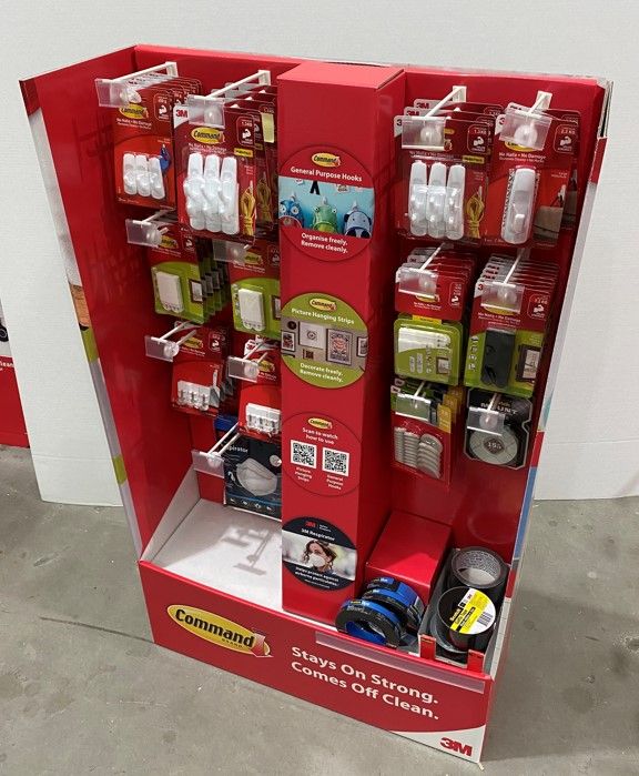 Cardboard freestanding display for 3M in Woolworths