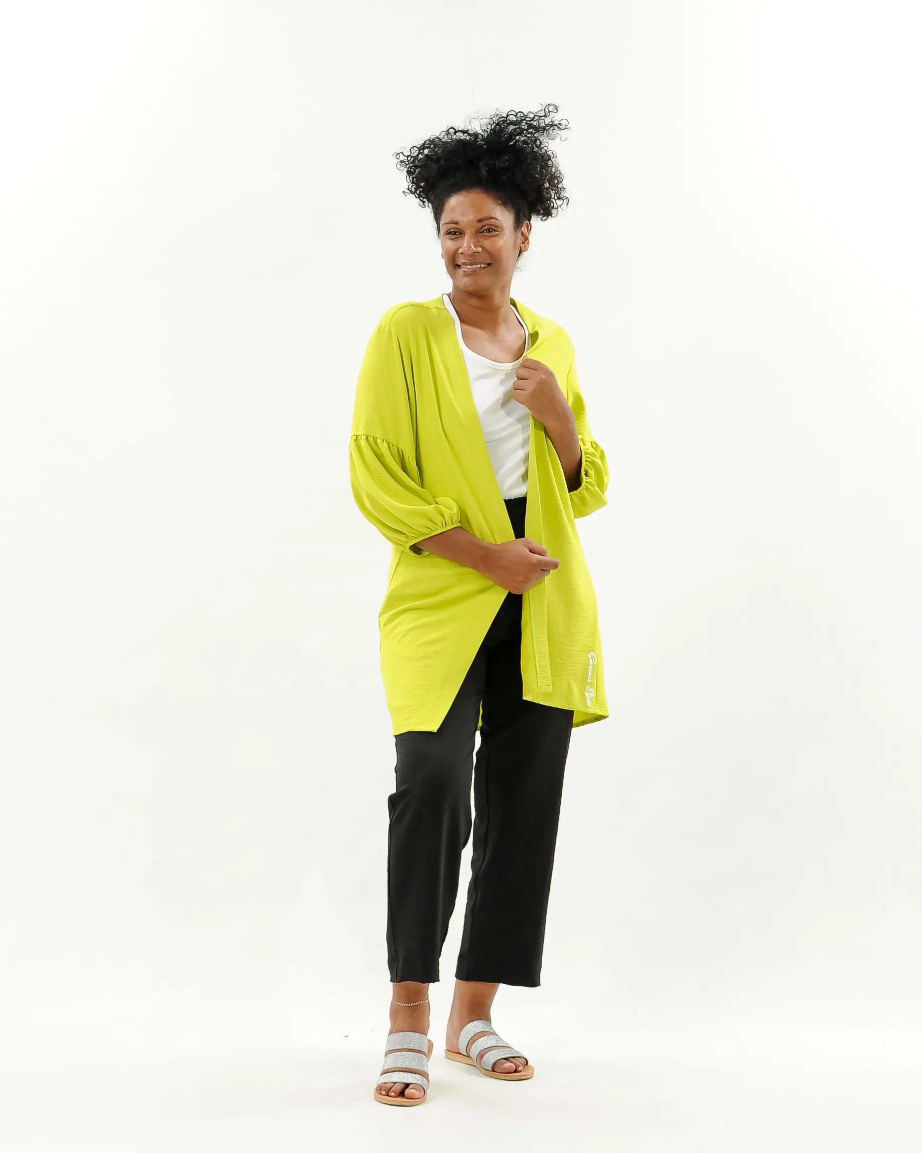 Hannah Kimono Jacket Lime Green Genesis Style