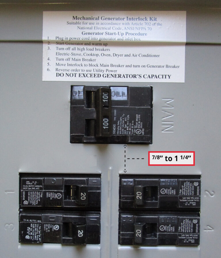 Generator interlock kit Siemens and Murray 100 Amp Panel GenInterlock