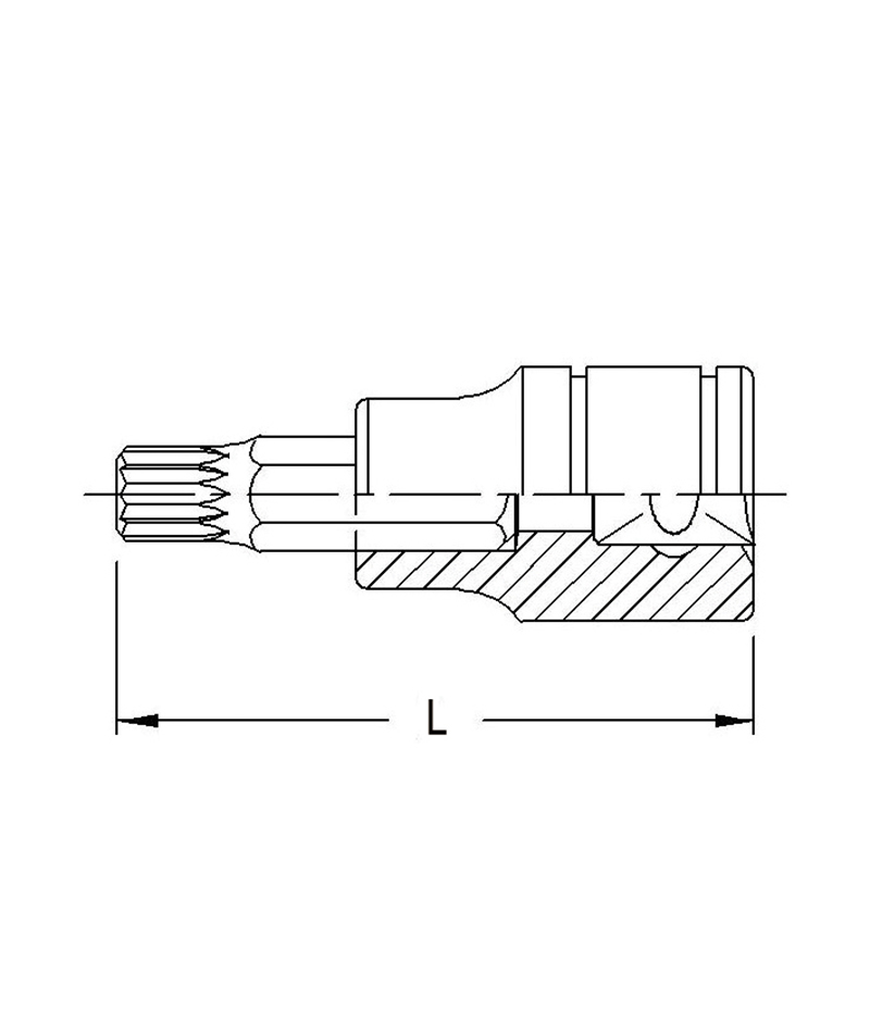 3/8" Dr. M14 Triple Square Bit Socket 220mmL Genius