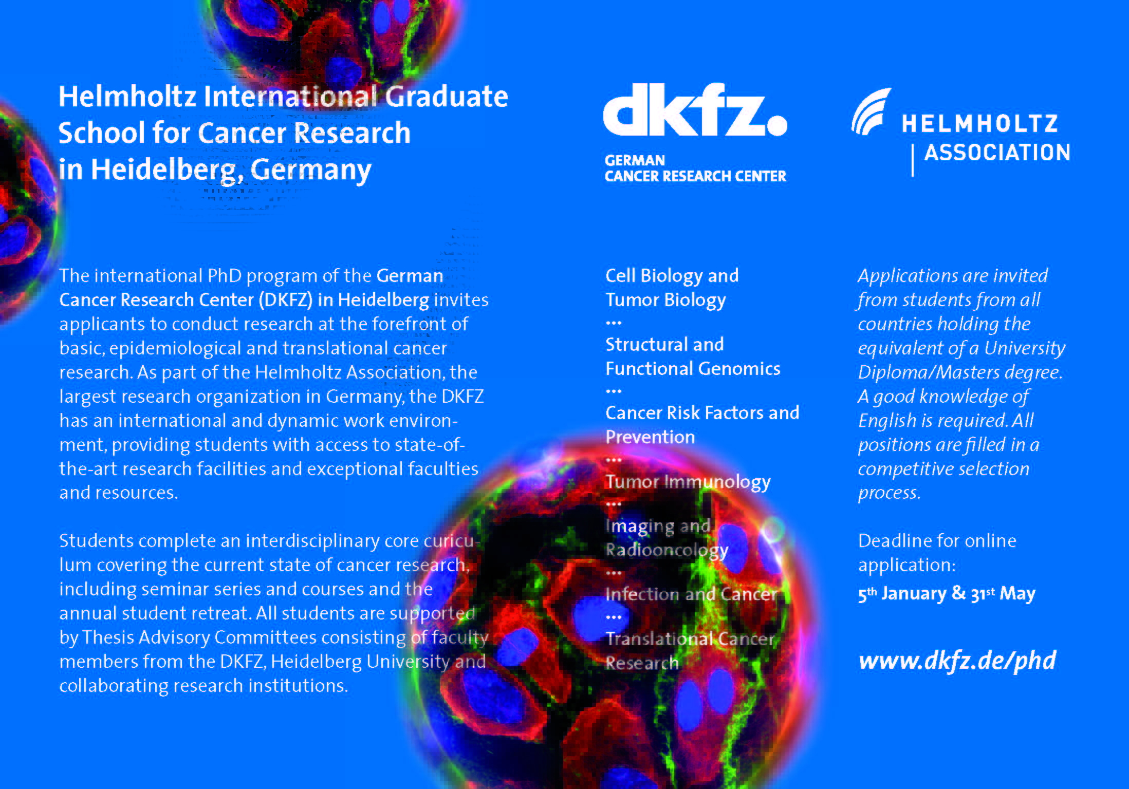 Apr 2015 PhD opportunities at the German Cancer Research Center (DKFZ