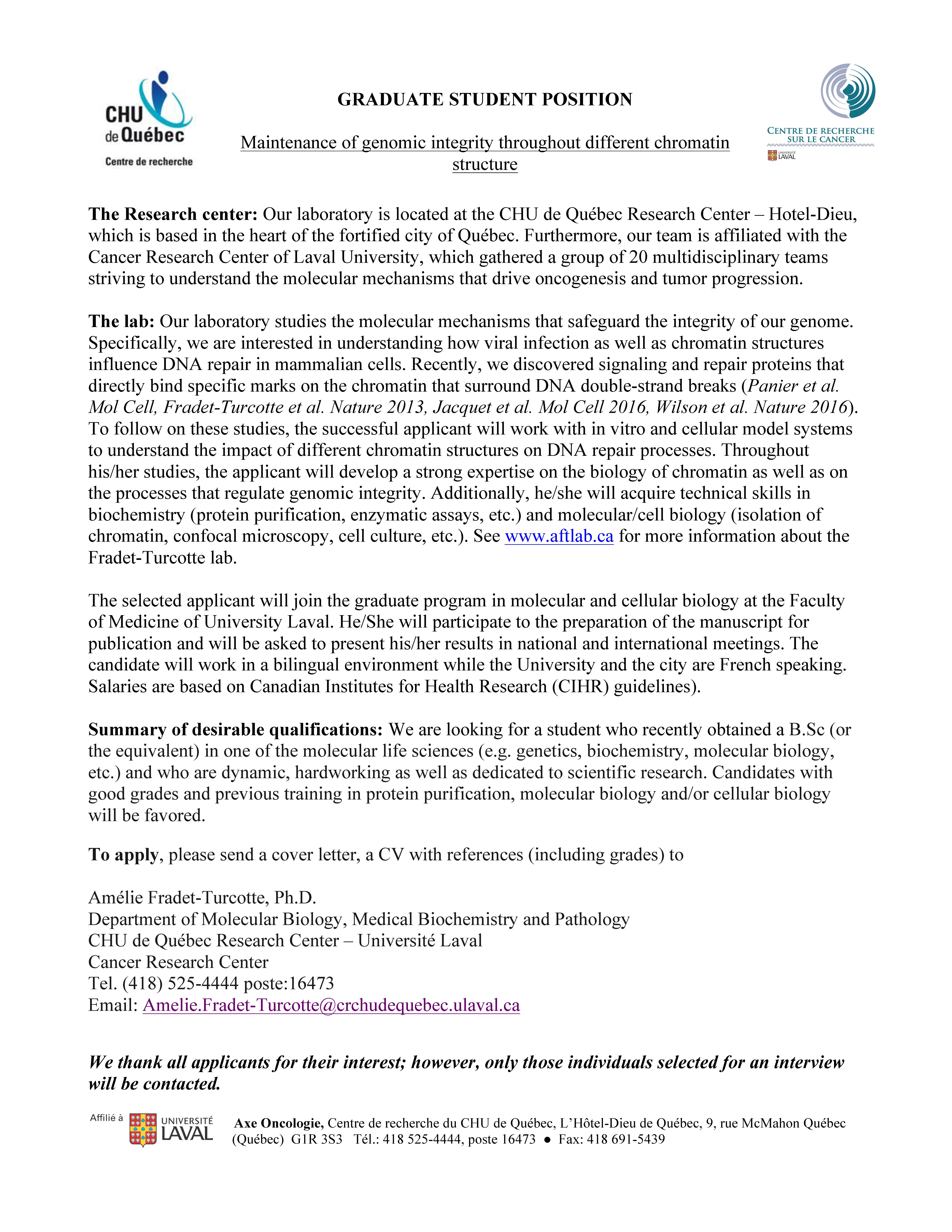 Molecular Biology Cover Letter Sample Cover Letter