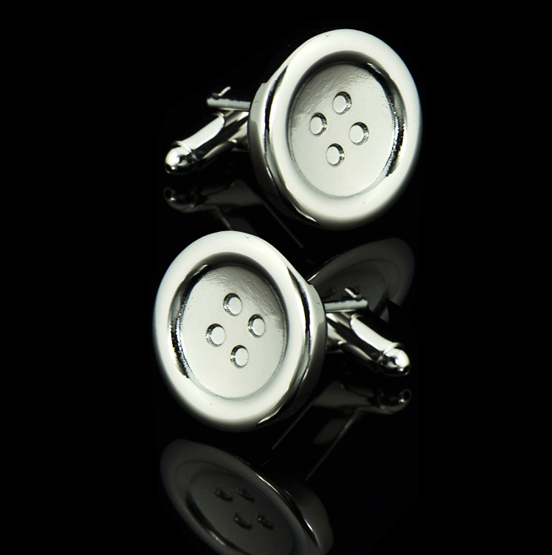 Silver Button Cufflinks Gentleman's Guru
