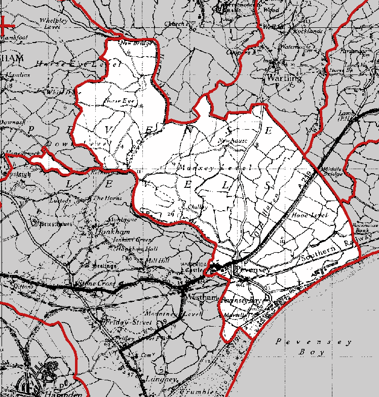 GENUKI Pevensey Parish Boundaries, Sussex