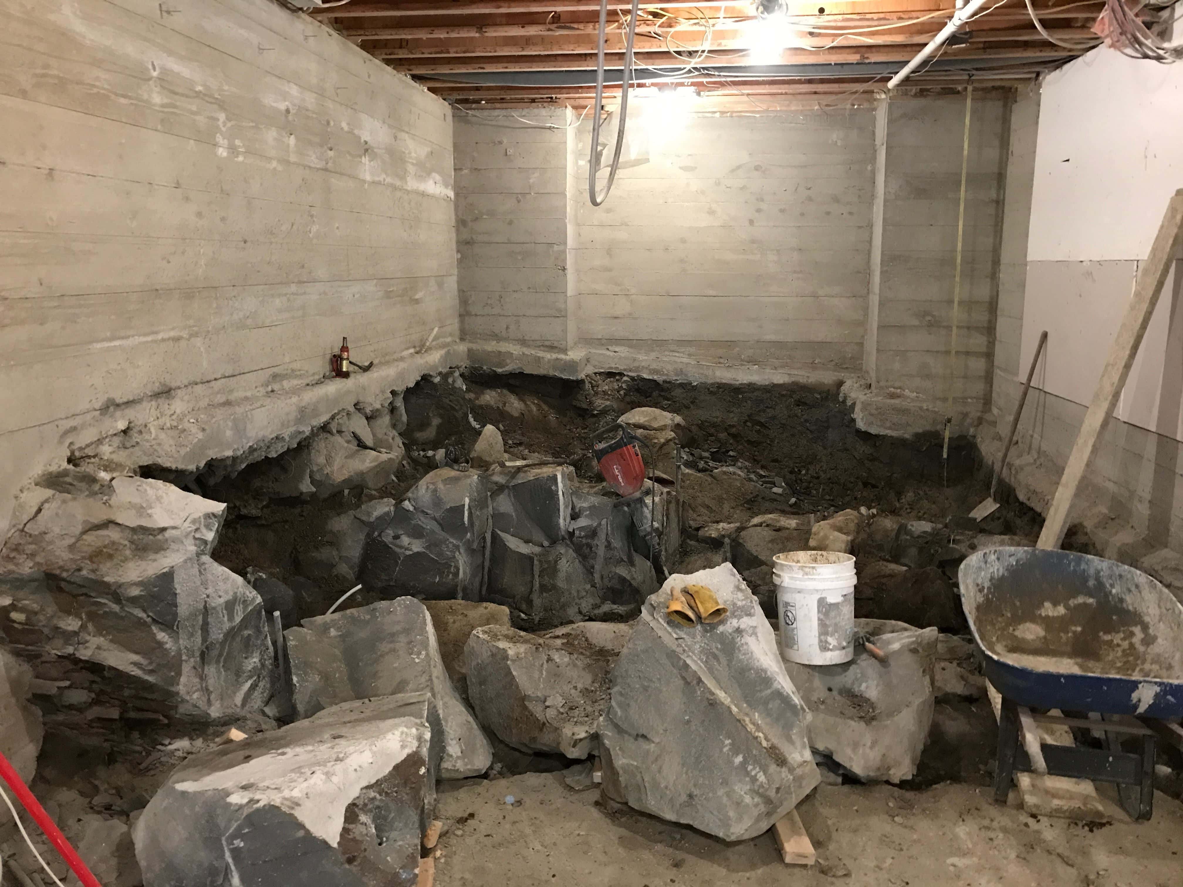 Victoria BC Basement Bedrock Removal Expanding Grout GeoBreak