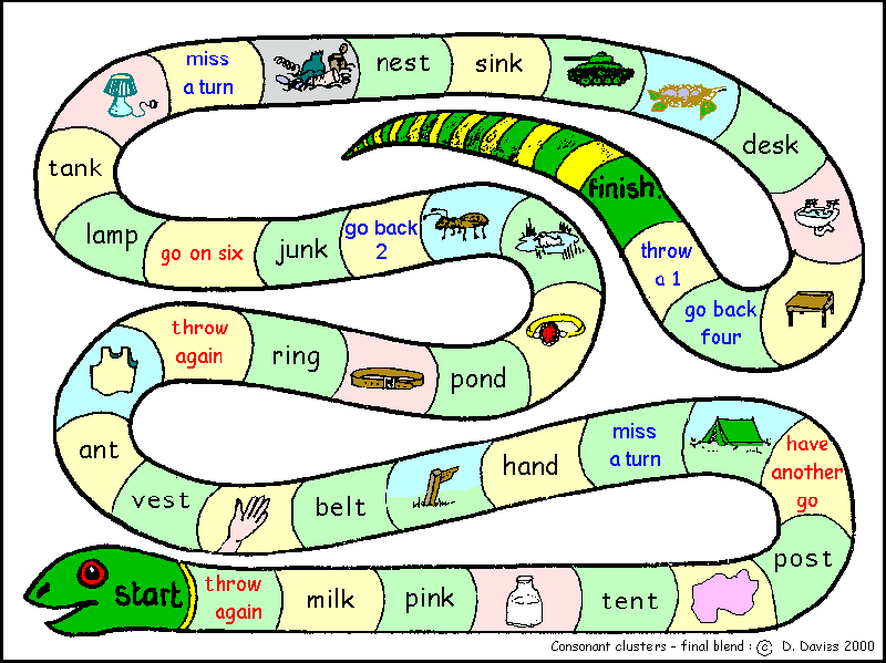 SEN RESOURCES game Consonant clusters (final blends)