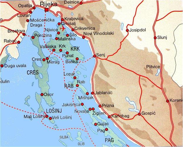 Ile De Cres Croatie Carte Willkommen an Bord! Karte