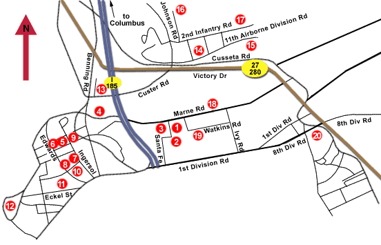 Fort Benning Building Map P X & C O M I S S A R Y
