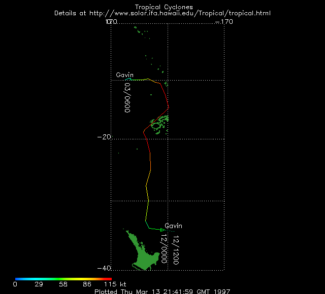 Images of Cyclone Gavin
