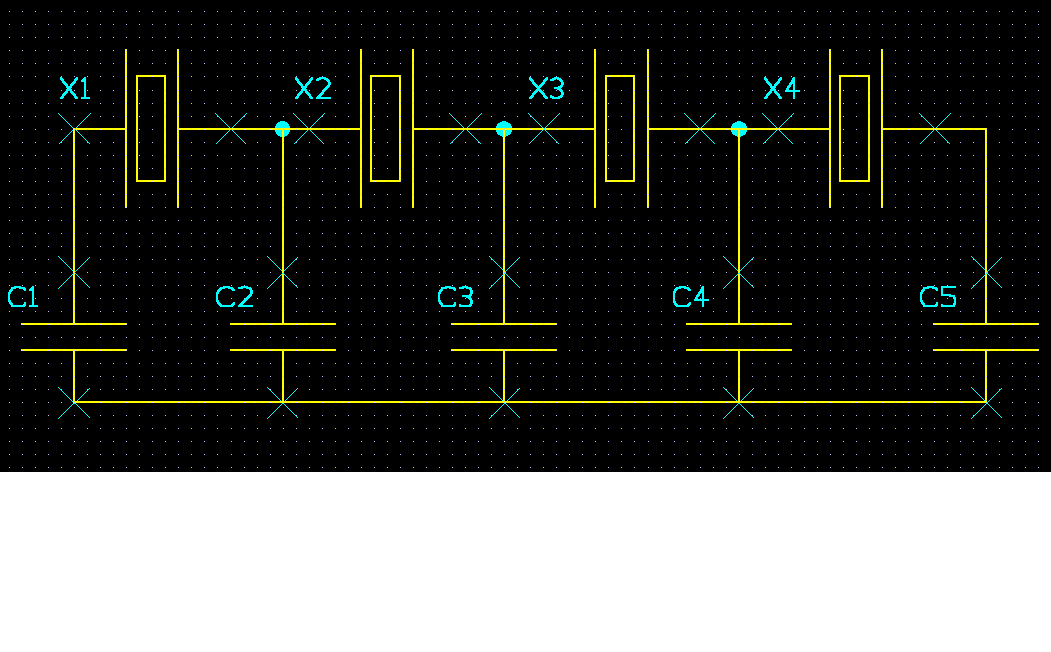 Calculated capacitor values for this filter are