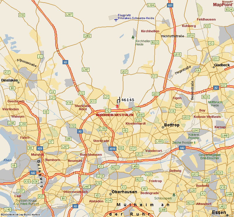 Landkarte Oberhausen Oberhausen Stadtpotrait