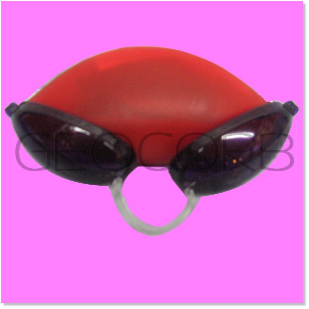 RED SOFT PODZ TANNING BED EYEWEAR GOGGLES FOR UV PROTECTION EYE WEAR