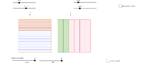 Orden de fracciones GeoGebra