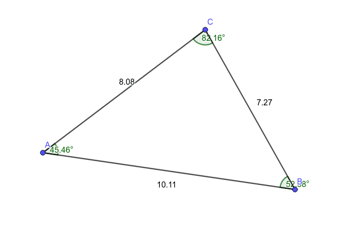 Dreieck (Seite und Winkel) GeoGebra