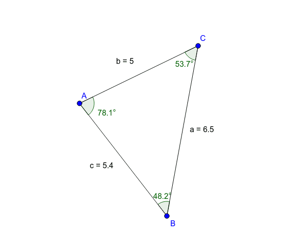 Triangle Sides and Angles GeoGebra