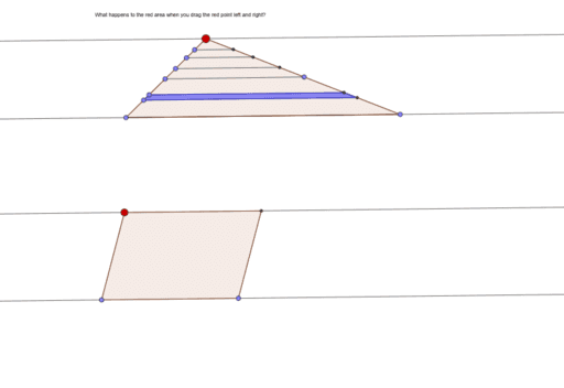 Shearing a triangle and a parallelogram GeoGebra