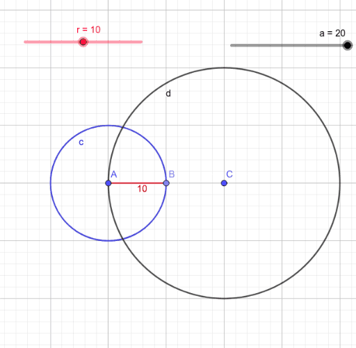 دائرتين GeoGebra