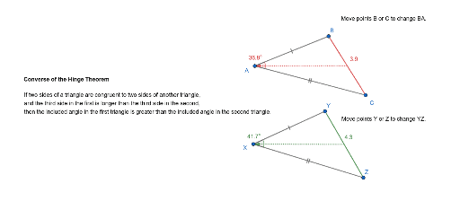 Converse of Hinge Theorem GeoGebra
