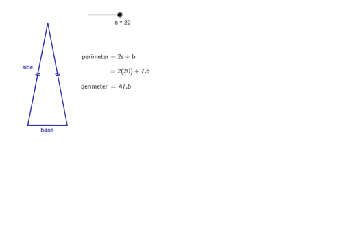 Perimeter of Isosceles Triangle GeoGebra