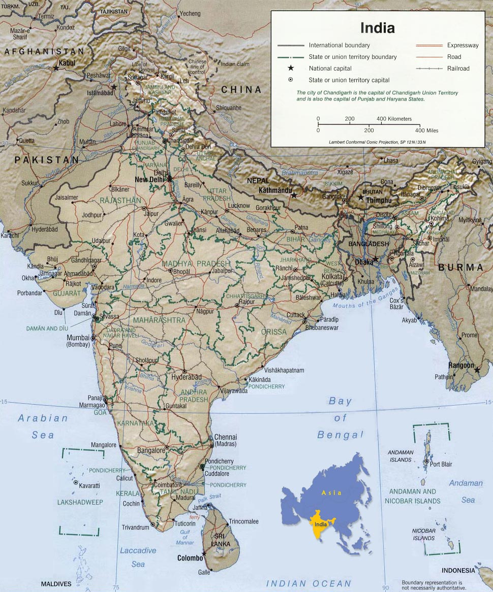 India Map, New Delhi Asia