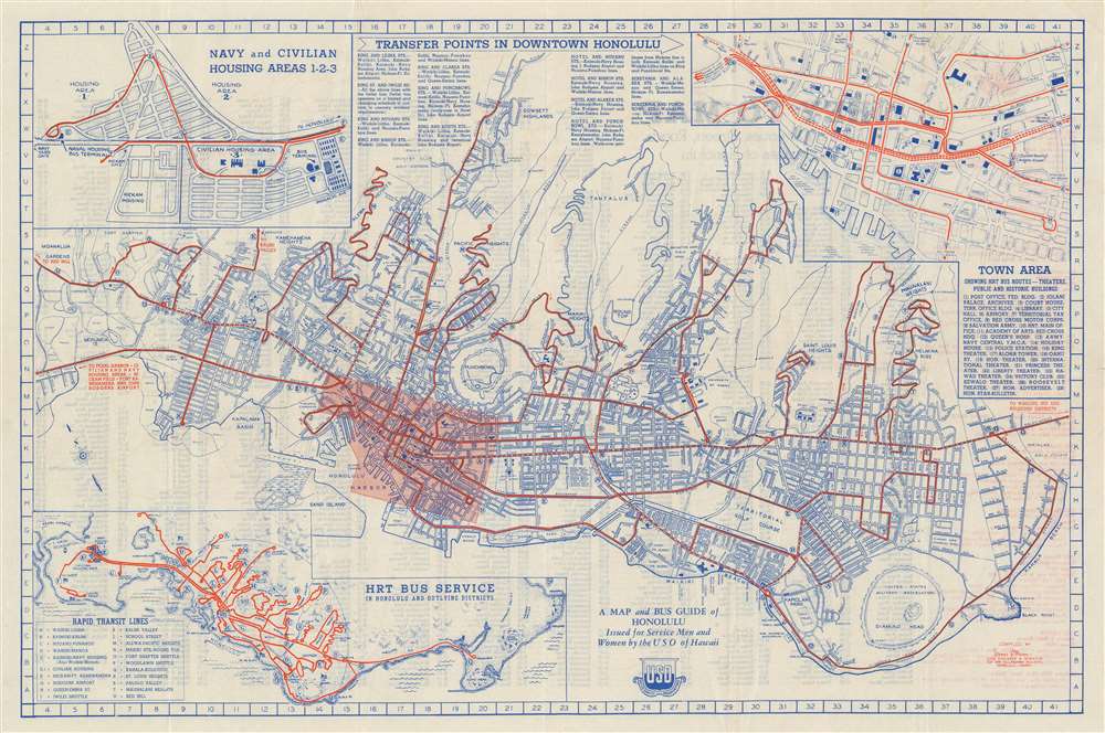 Honolulu Bus Routes Map Honolulu The Bus System Map