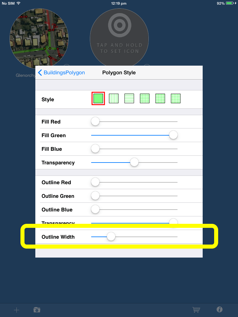 Width and Colour Attributes of Polygon Outlines Geometry
