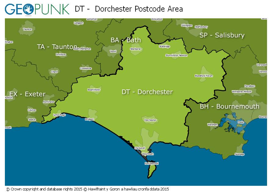 Dt Postcode Map