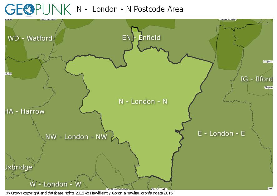 N London N Postcode Area