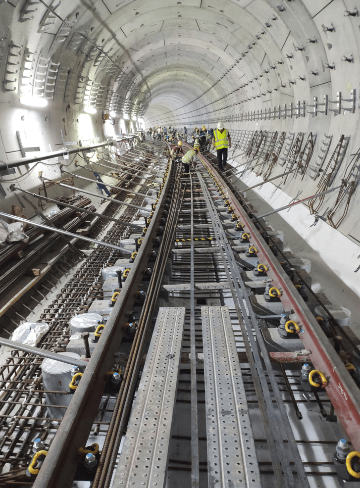 GERB Floating Slab Track with GERB Spring Elements for ThomsonEast