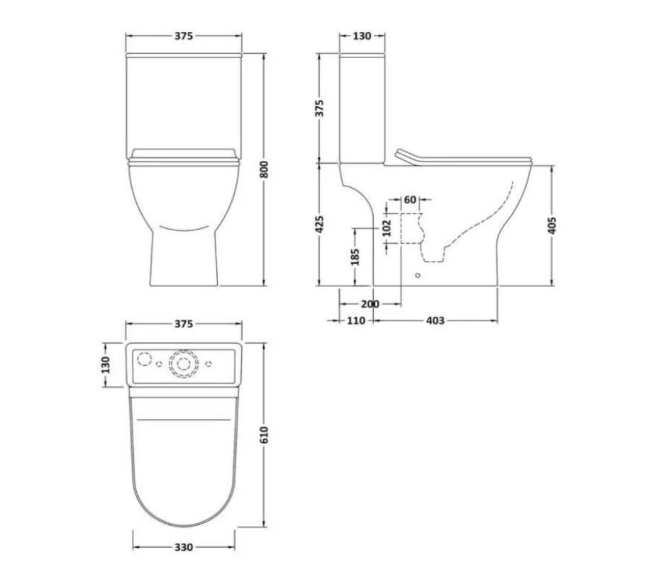 Freya Rimless Open Back WC Ger Malone Plumbing & Heating