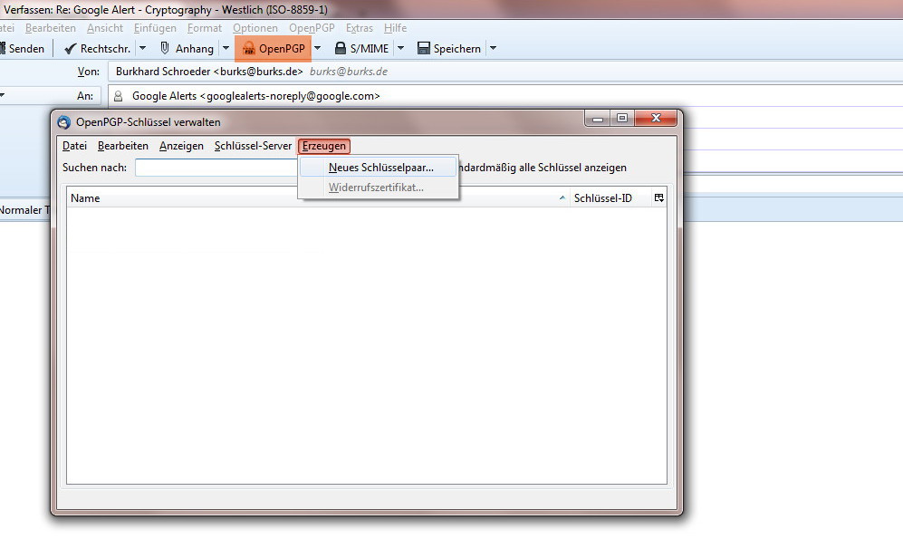 Tutorial EMails verschlüsseln in 30 Minuten [Alternative 1, ältere
