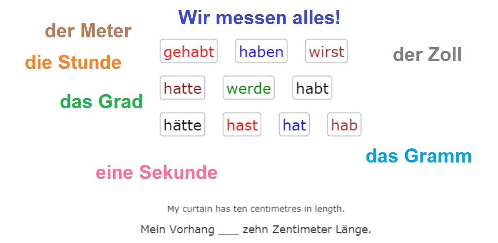 Online Game Word haben in German language