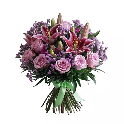 Send Enchanting Bouquet Of Pink & Purple Blossoms To Germany