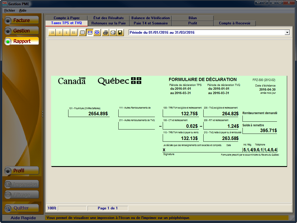 Logiciel de comptabilité Gestion PME Travailleur Autonome