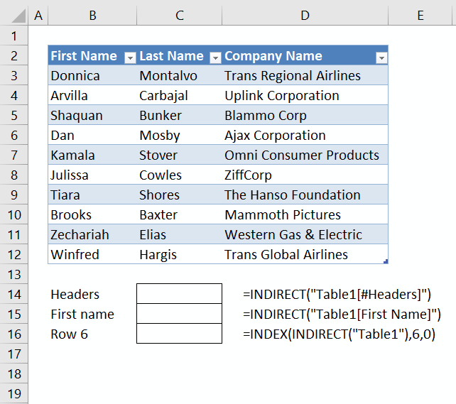 How to use an Excel Table name in Data Validation Lists and Conditional