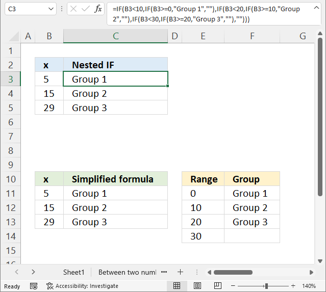 How to use nested IF functions