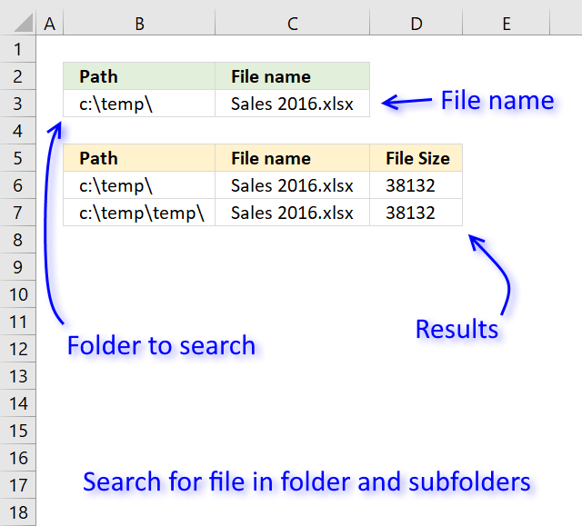 Search for a file in folder and subfolders (VBA) LaptrinhX