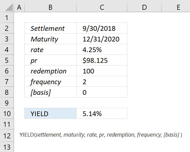 How to use the YIELD function