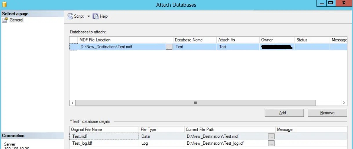 Sql server move database files to another drive data and log
