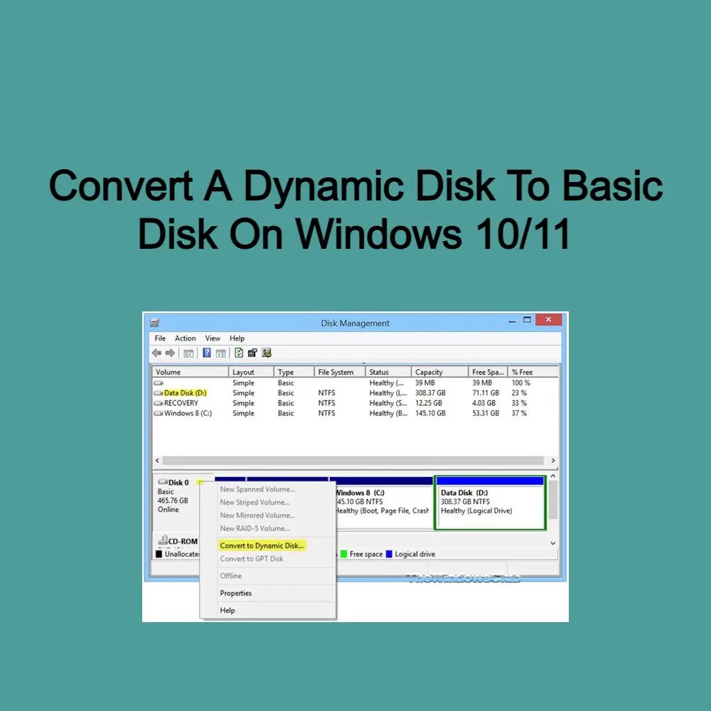 How To Convert A Dynamic Disk To Basic Disk On Windows 10/11? Top 3 Ways!