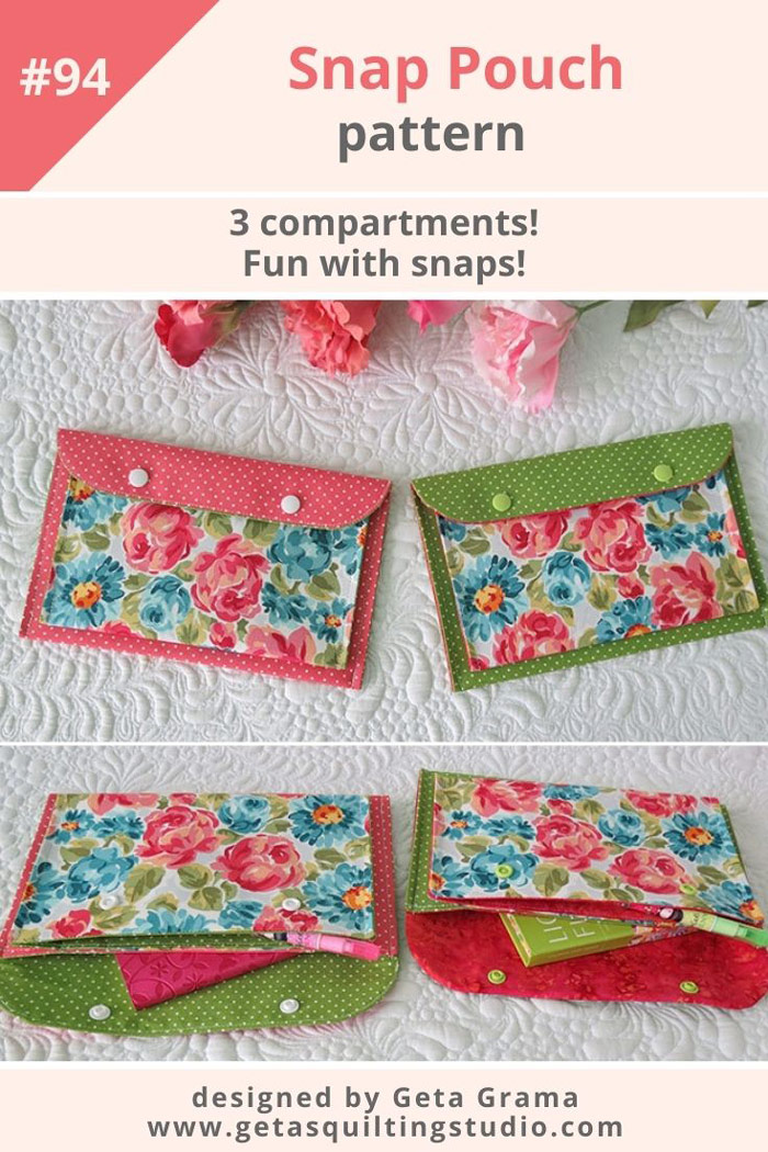 Snap pouch pattern Geta's Quilting Studio
