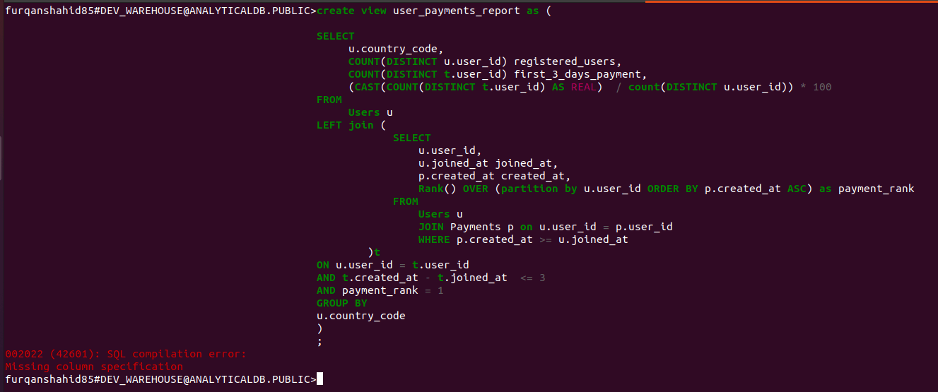 How to Fix SQL Compilation Error Missing Column Specification Census