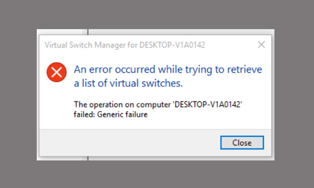 Fix HyperV error when creating virtual switch Generic Failure