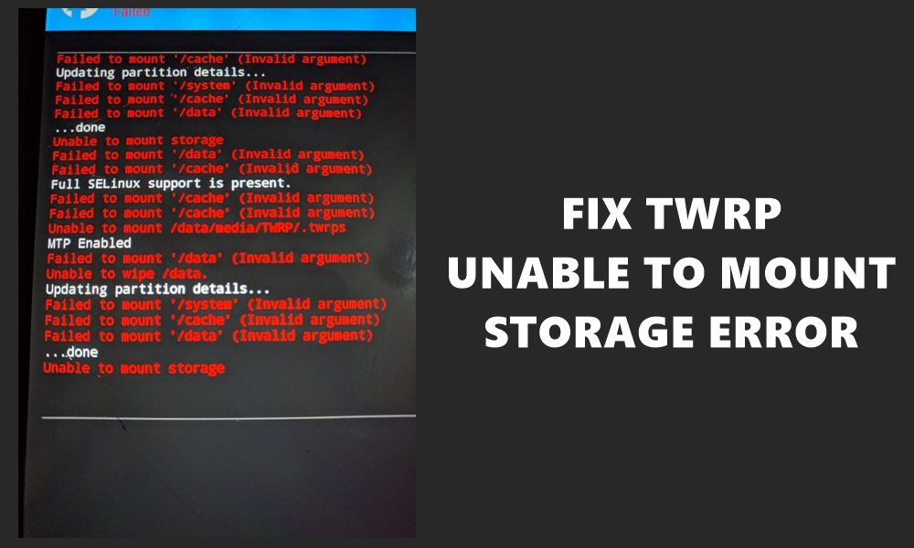 How to Fix Unable to Mount Storage in TWRP Recovery