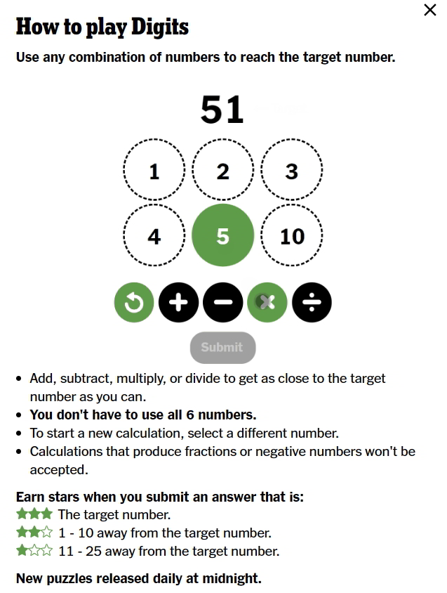 Today’s NYT Digits Answer and Hints July 29, 2023